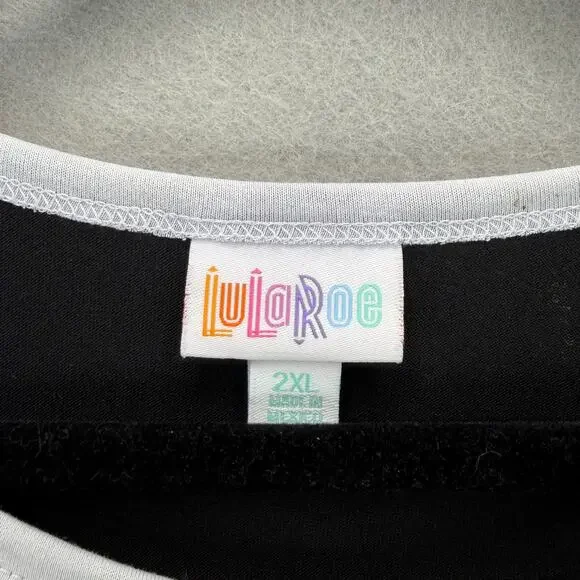 LuLaRoe We Bare Bears Yin Yang Raglan T-Shirt Black/White Women’s 2XL - Picture 8 of 10